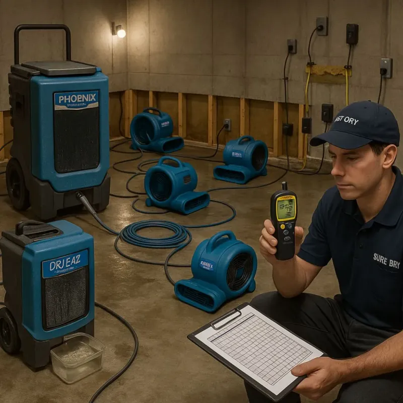 Structural Drying and Dehumidification process in Marion, NY